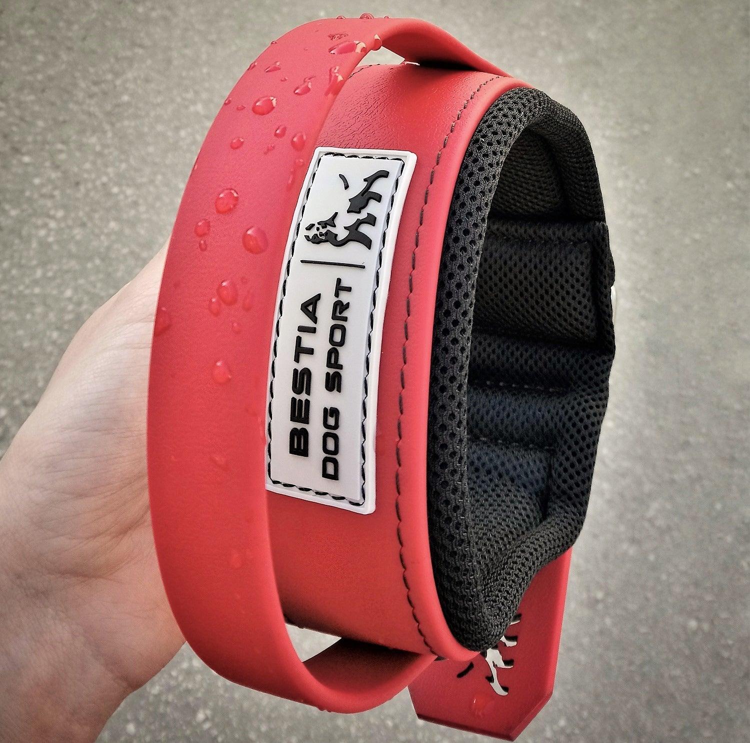 BESTIA DOG SPORT HANDLE COLLAR ALL RED - Image 3