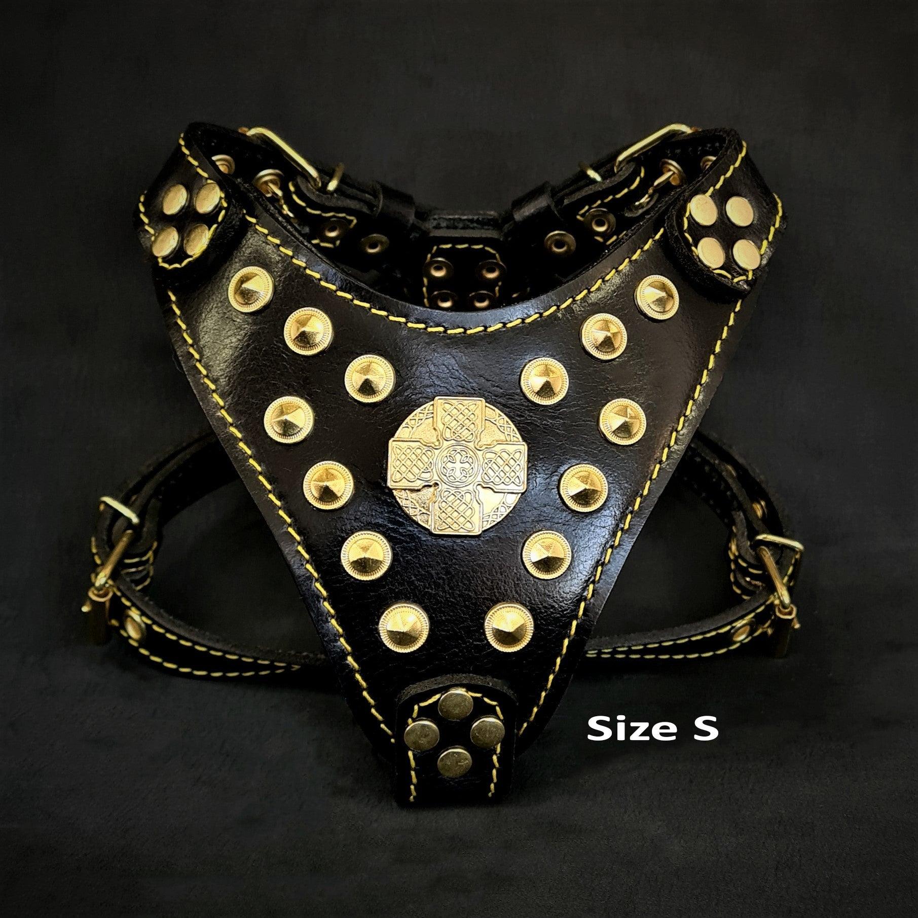 The ''Maximus'' harness Black & Gold Small to Medium Size - Image 2